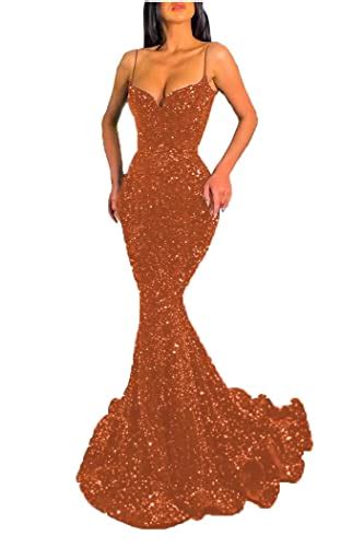 Burnt Orange Sequin Dress .